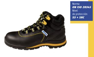 Bota piel flor 1ª calidad color negro S3 SR 0% metal