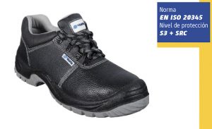 Zapato piel flor color negro S3 SR