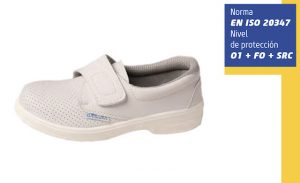 Zapato perforado color blanco cierre velcro 01 SR