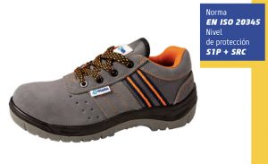 Zapato piel serraje color gris  S1P SR